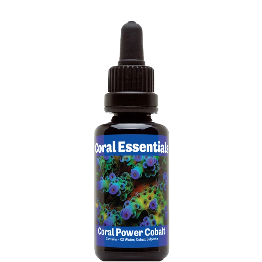 Bottle of Coral Essentials Coral Power Cobalt 50mL marine aquarium supplement