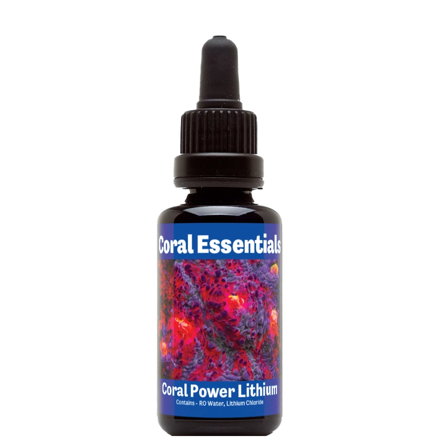 Bottle of Coral Essentials Coral Power Lithium 50mL marine aquarium supplement
