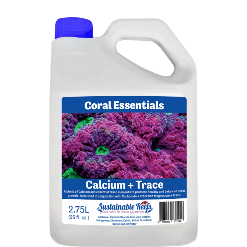 Bottle of Coral Essentials Calcium + Trace 2.75L marine aquarium supplement