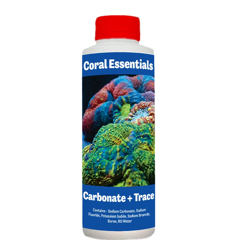 Bottle of Coral Essentials Carbonate + Trace 500mL marine aquarium supplement