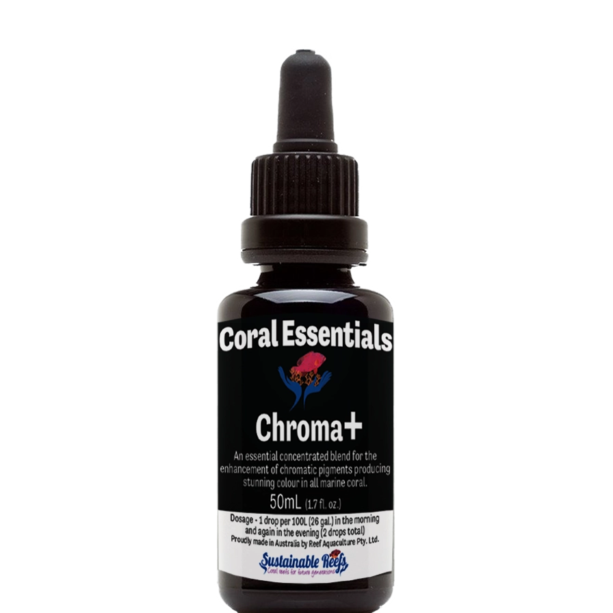 Bottle of Coral Essentials Chroma+  marine aquarium supplement