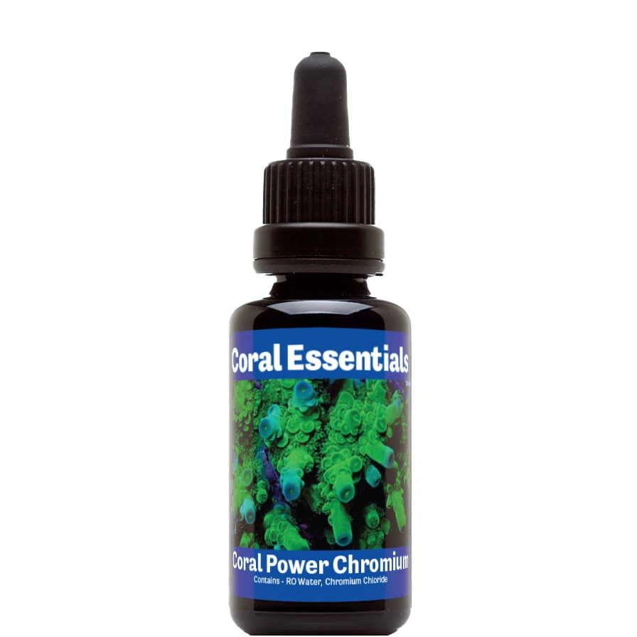 Bottle of Coral Essentials Coral Power Chromium 50mL marine aquarium supplement
