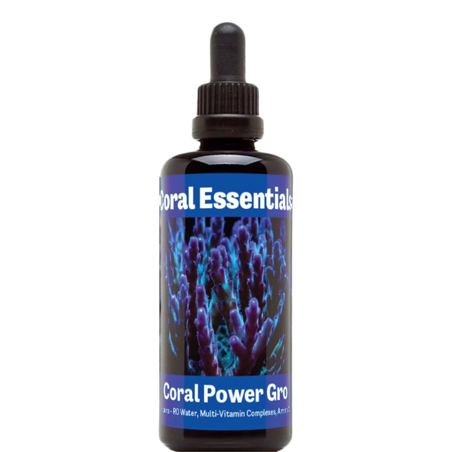 Bottle of Coral Essentials Coral Power Gro 100mL marine aquarium supplement