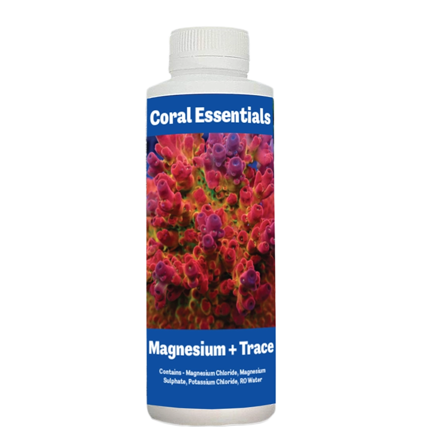 Bottle of Coral Essentials Magnesium + Trace 500mL marine aquarium supplement