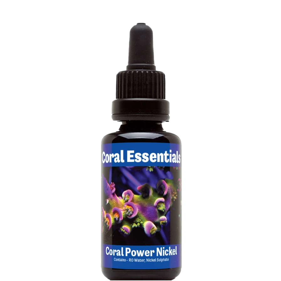 Bottle of Coral Essentials Coral Power Nickel 50mL marine aquarium supplement