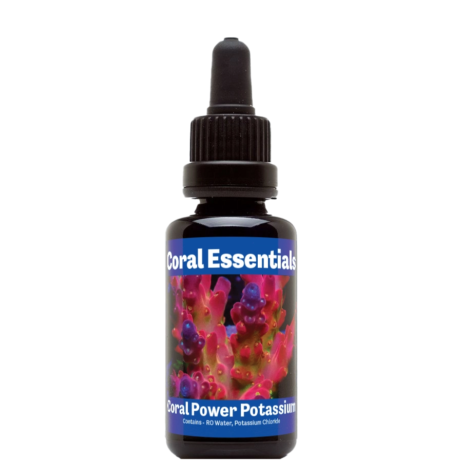 Bottle of Coral Essentials Coral Power Potassium 50mL marine aquarium supplement