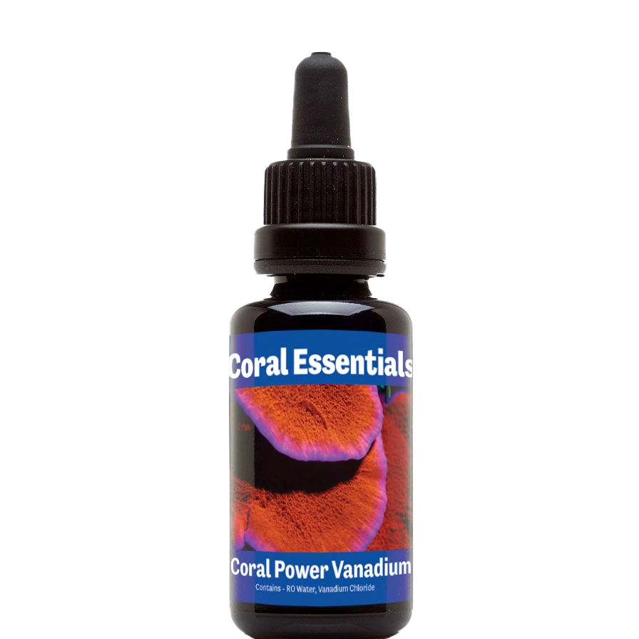 Bottle of Coral Essentials Coral Power Vanadium 50mL marine aquarium supplement